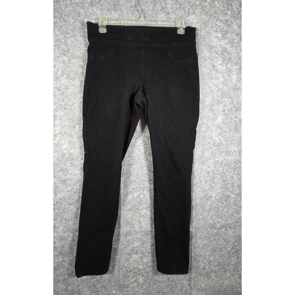 Love Women's Premium Denim Jeggings Jeans Pull On Skinny Black Size 14
